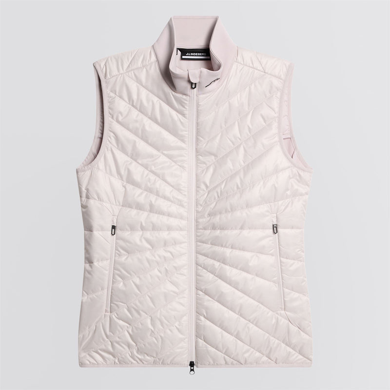 Womens Madde Quilt Hybrid Vest Gray Lilac