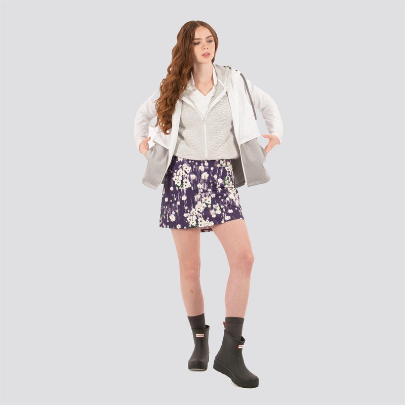 Womens Double Layer Jacket White/Marl Grey
