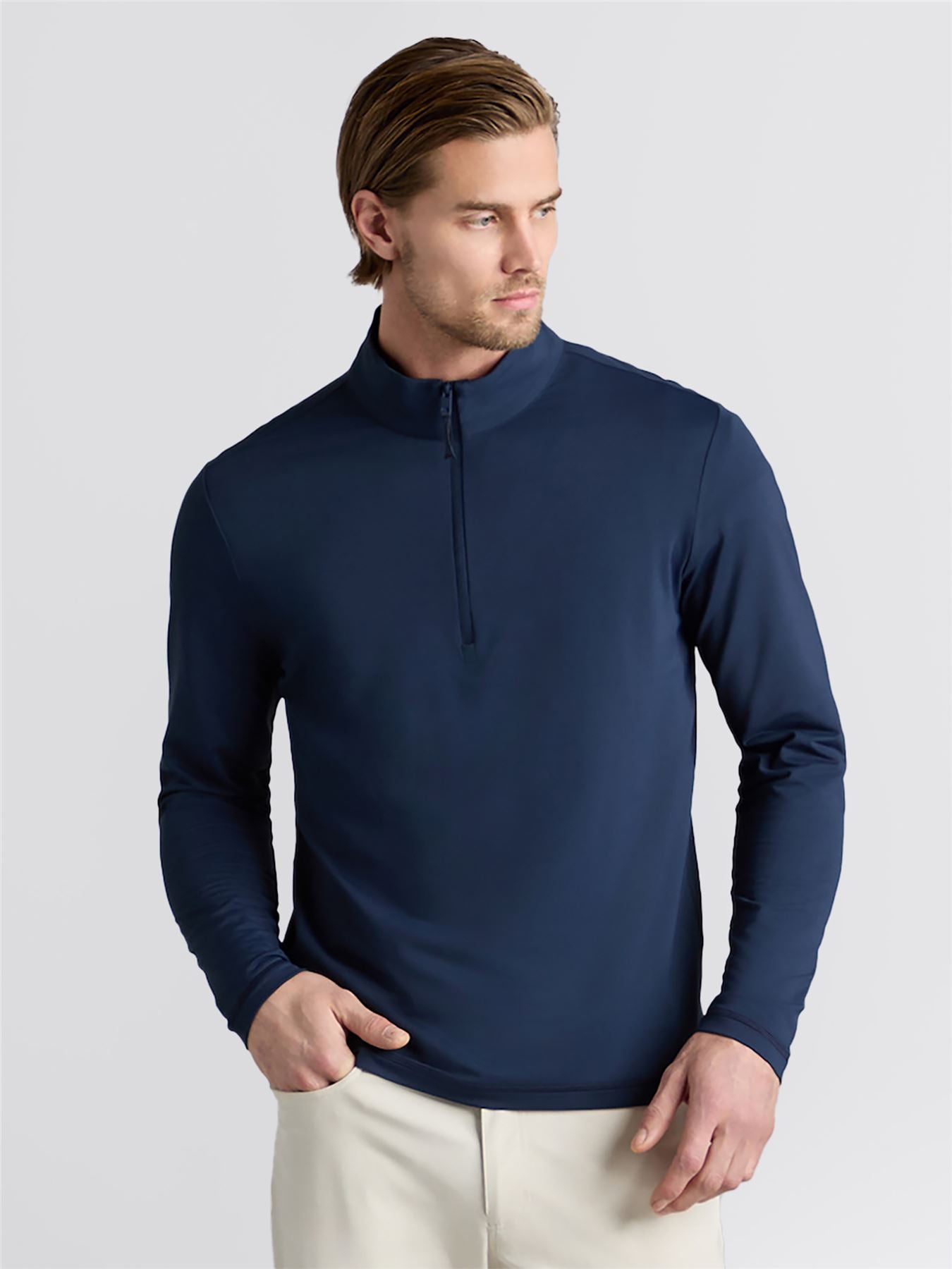 Brushed Back Tech Terry Quarter Zip Twilight