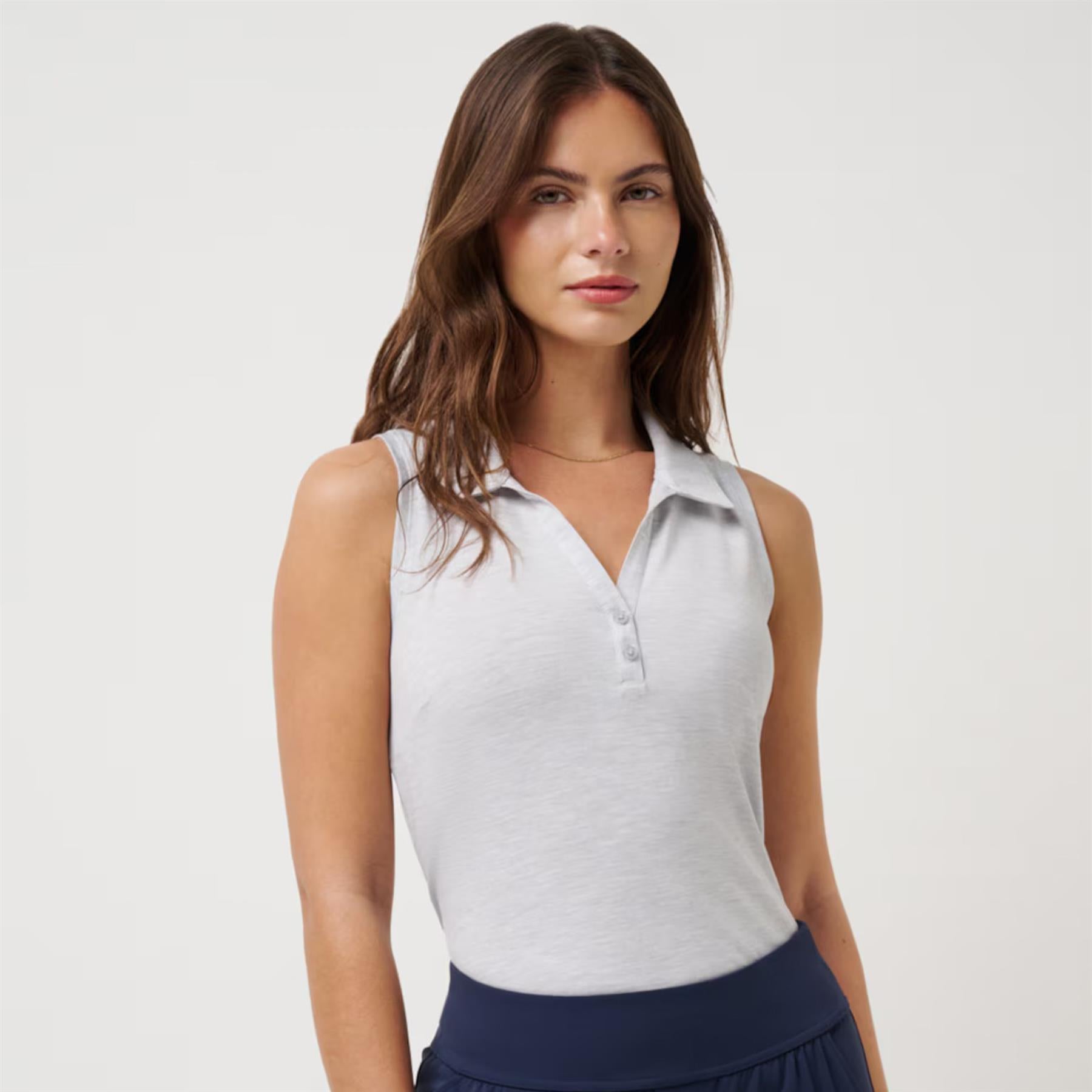 Womens Featherweight Active Polo Heather Light Grey
