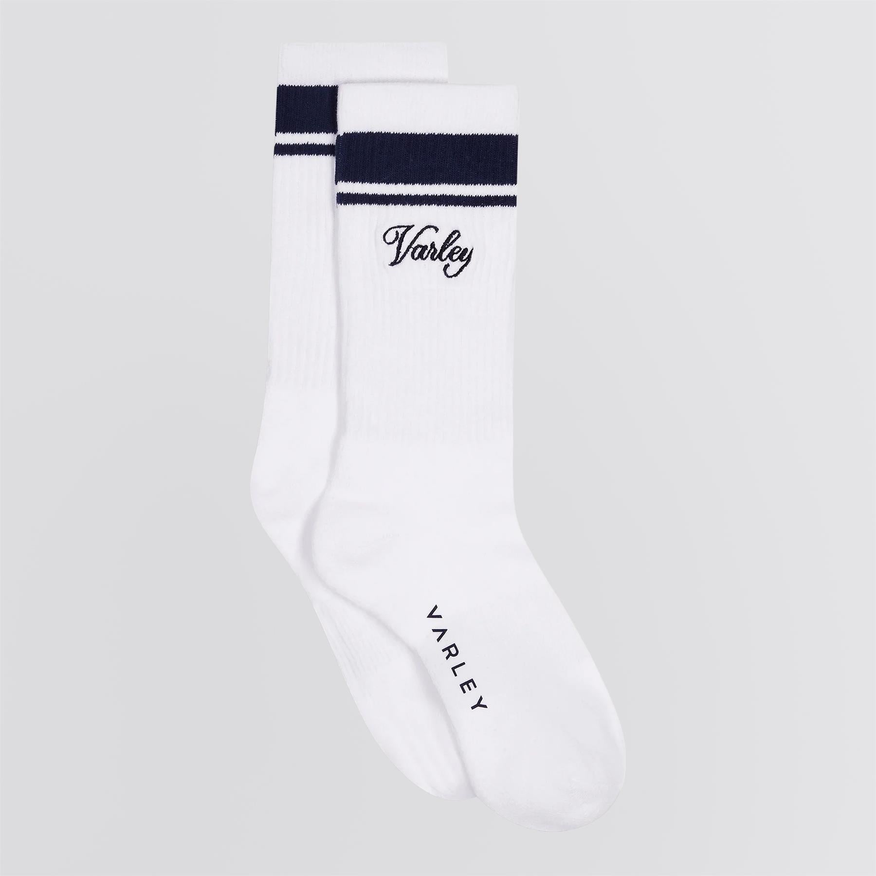 Womens Lamar Club Stripe Socks White/Blue Nights