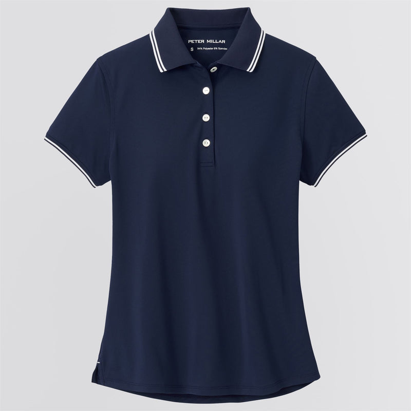 Womens Canterbury Tipped Sport Mesh Polo Navy/White