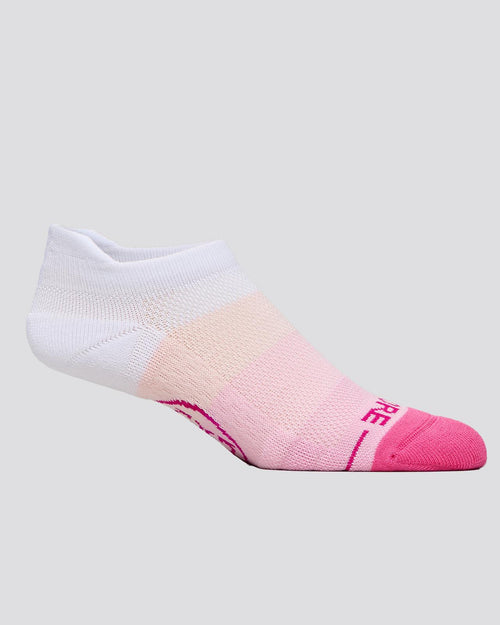 Ombre Stripe Ankle Socks Snow/Knockout Pink