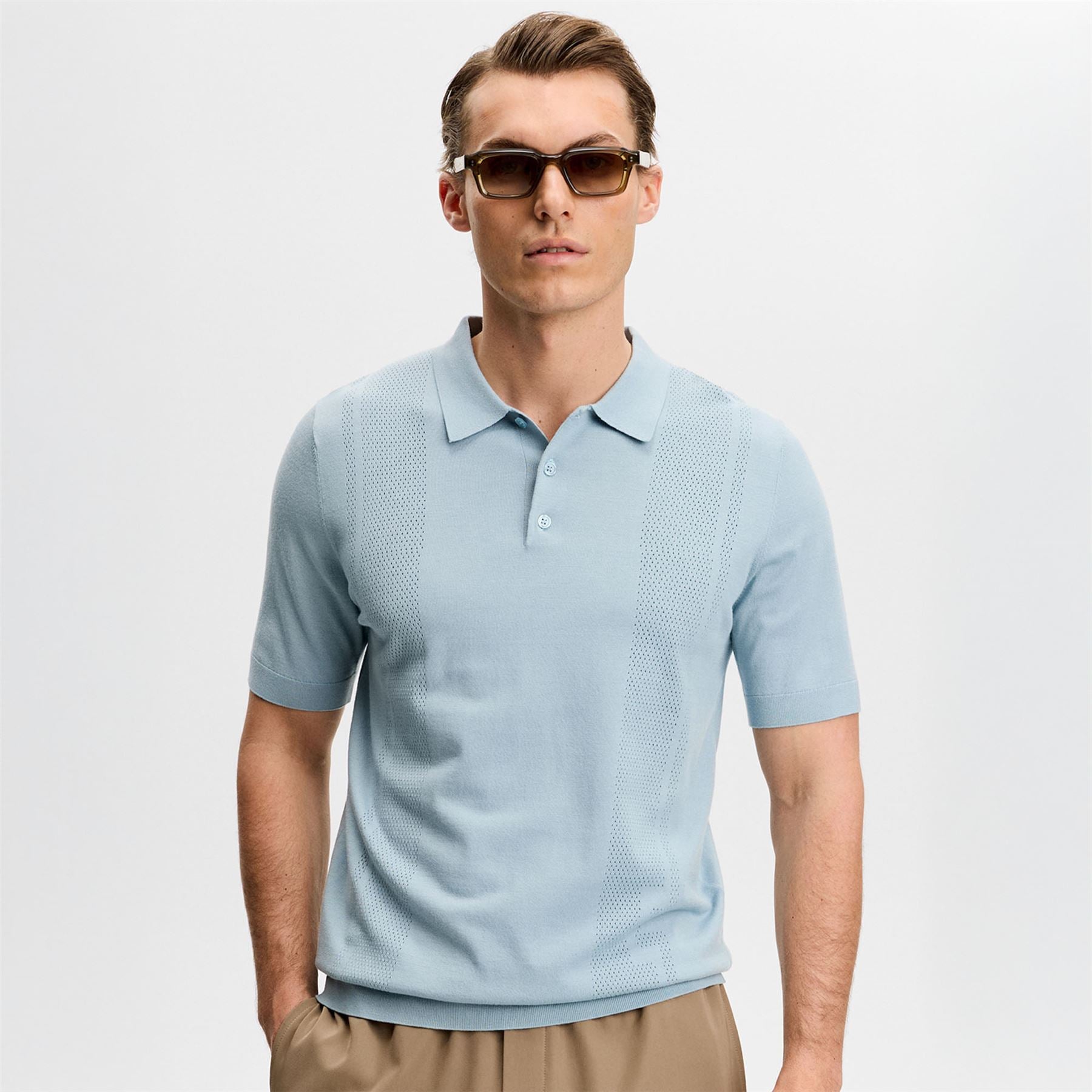 Reymond Seasonal Knit Polo Forget-Me-Not