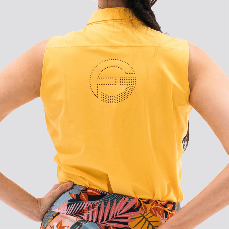 Womens Core Sleeveless Polo Amber Yellow
