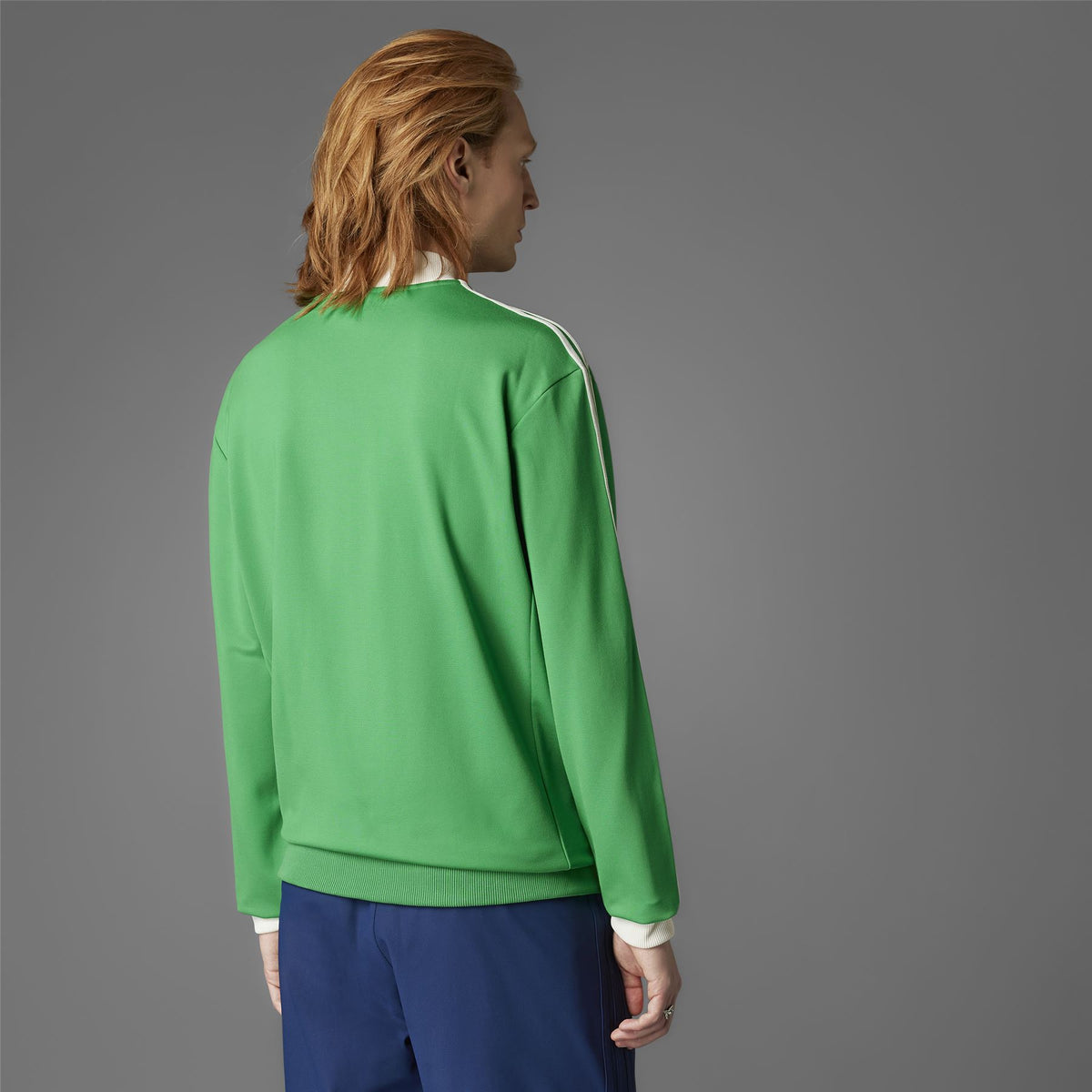Three Stripes Quarter Zip Green