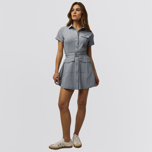 Womens Phoenix Belted Shirt Dress Bluestone