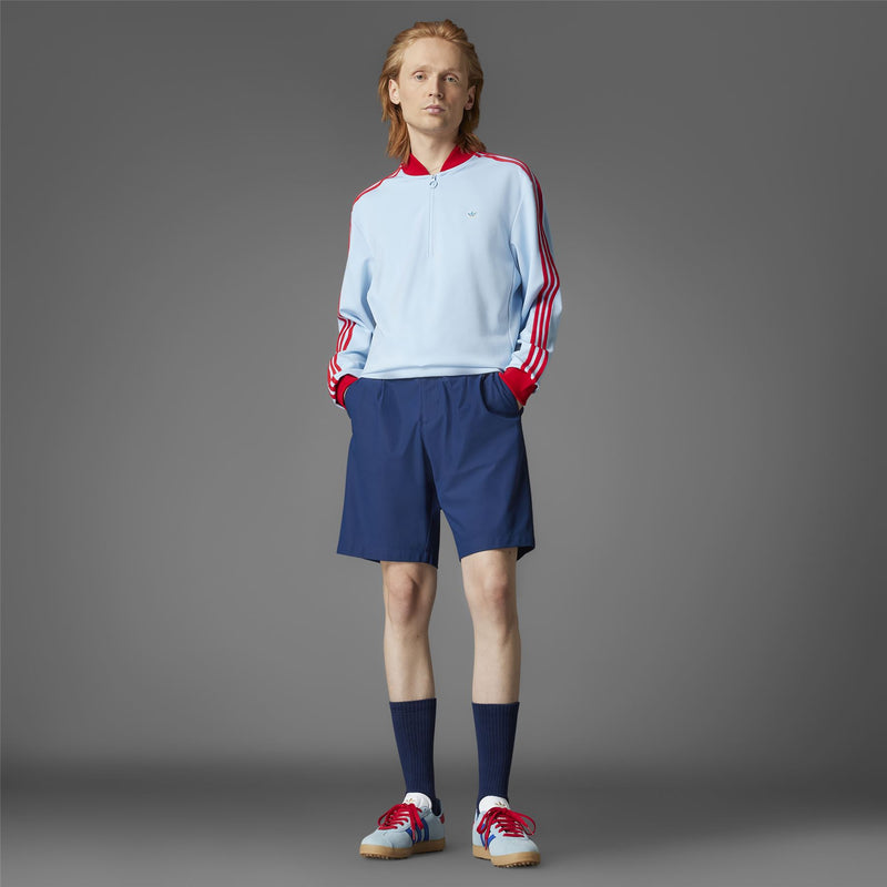 Three Stripes Quarter Zip Clear Sky