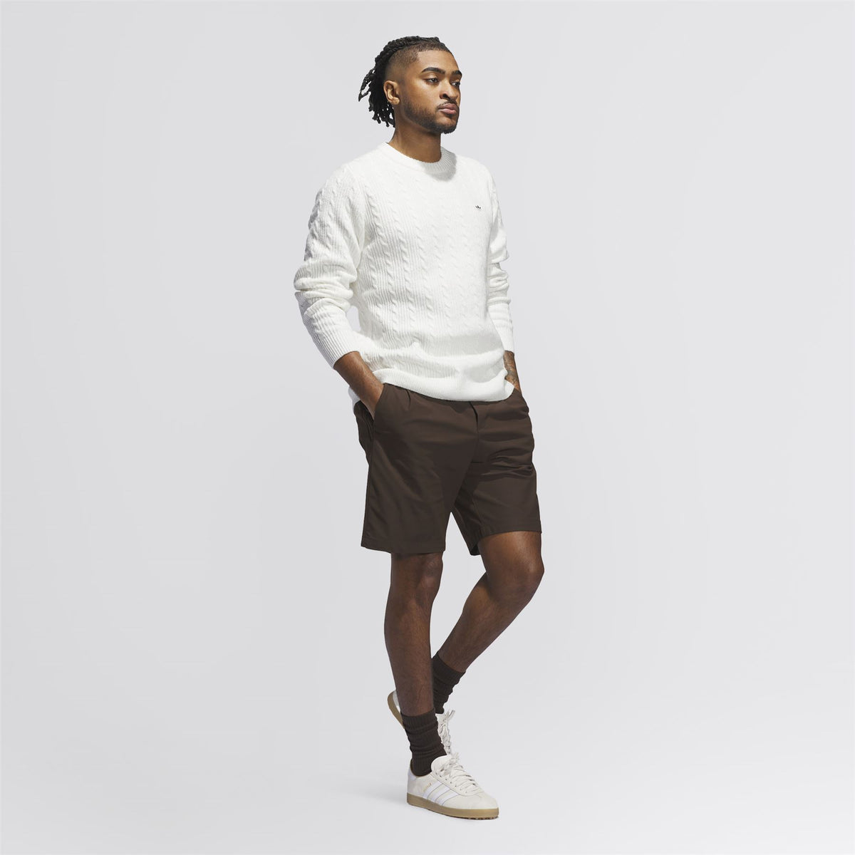 Originals Twistknit Pleated Shorts Dark Brown