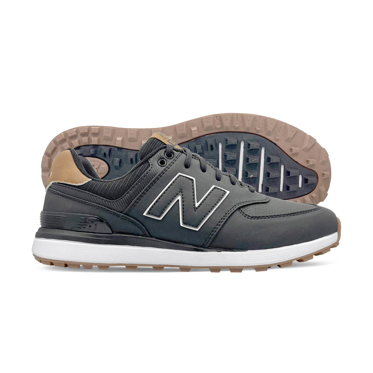 574 Greens V2 Spikeless Golf Shoes Black/Gum