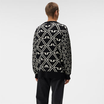 J.Lindeberg Isaac Jacquard Knitted Sweater Black | Knitwear