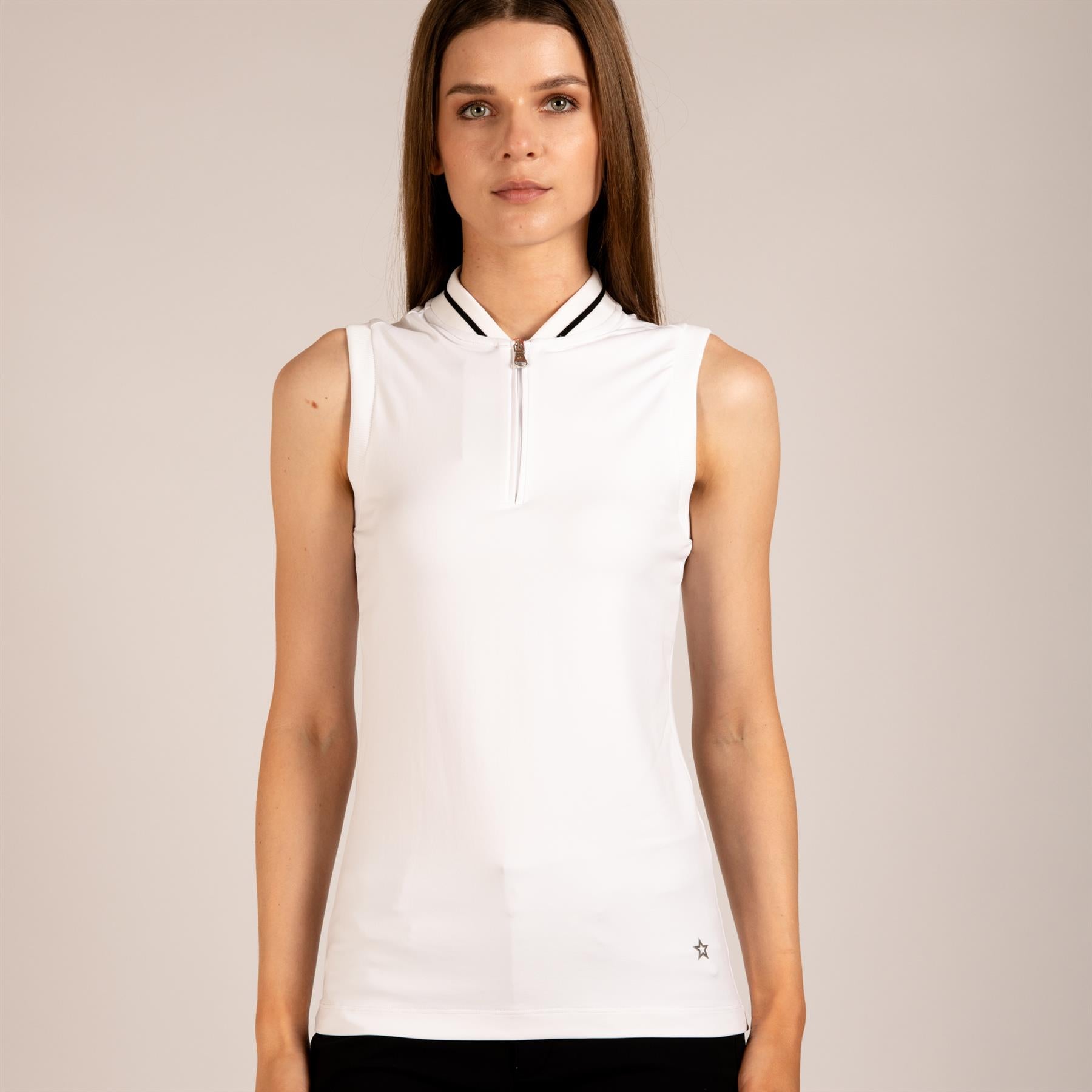 Womens The Maddie Sleeveless Polo White
