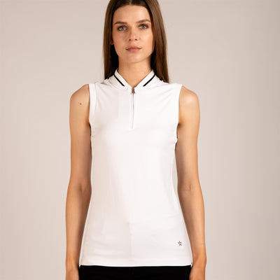 Womens The Maddie Sleeveless Polo White