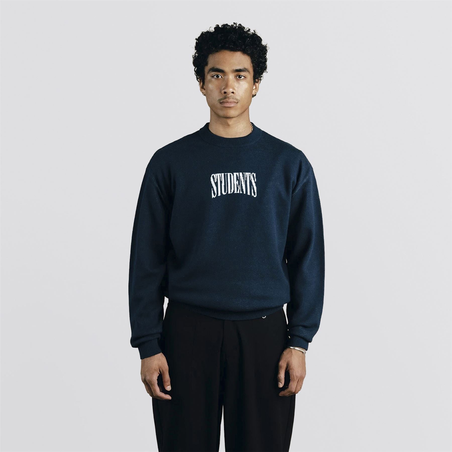 Cade Knit Crew Sweater Navy