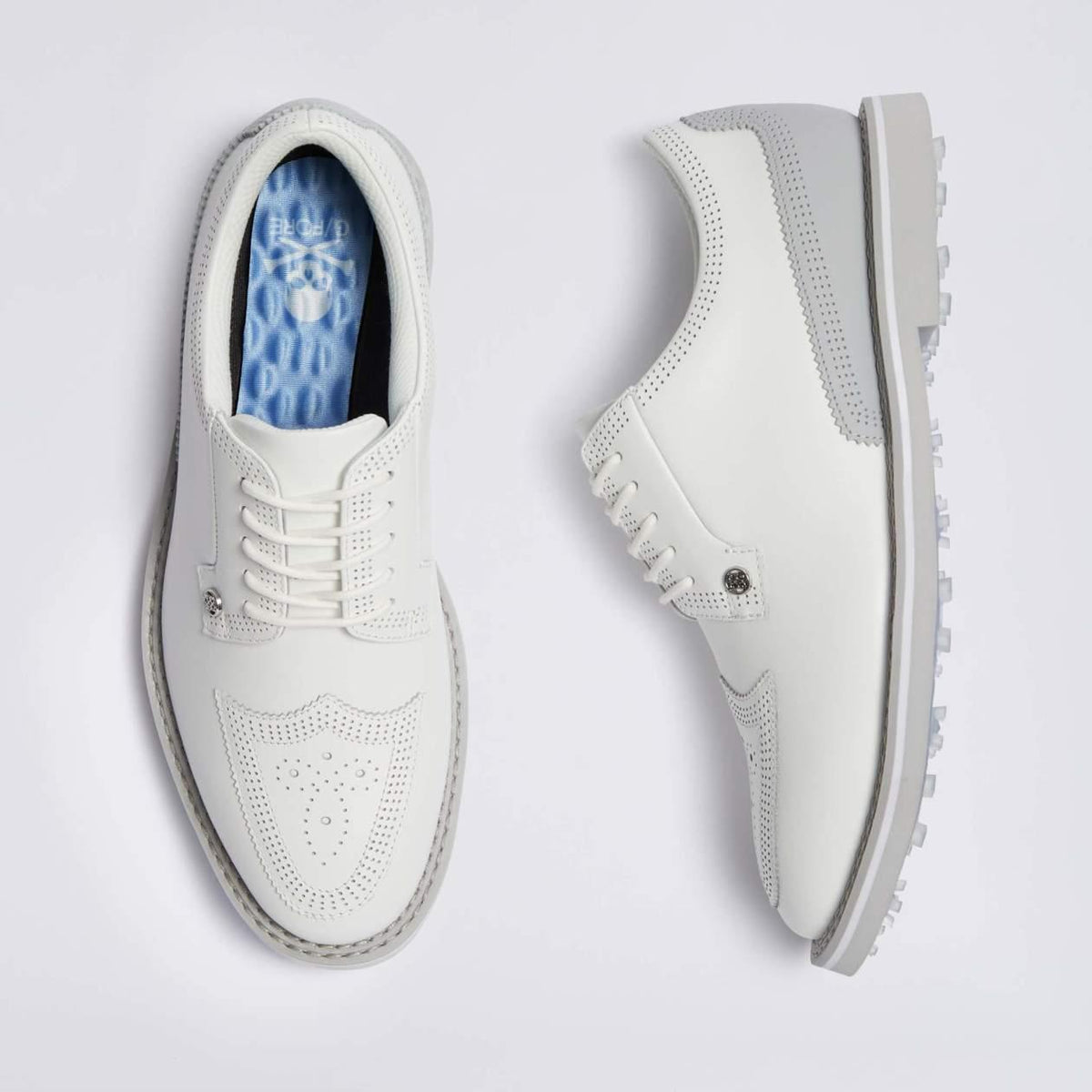 Gallivanter Leather Brogue Golf Shoes Snow/Nimbus