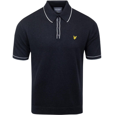 Knitted Branded Tailored Fit Polo True Black Marl