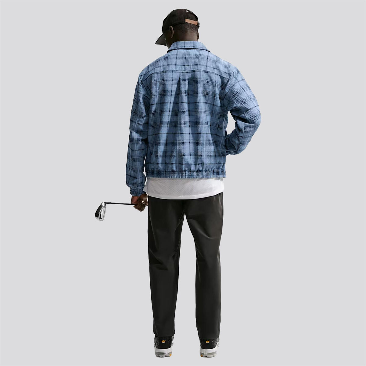 Tartan Loose Golf Jacket Work Blue/Black