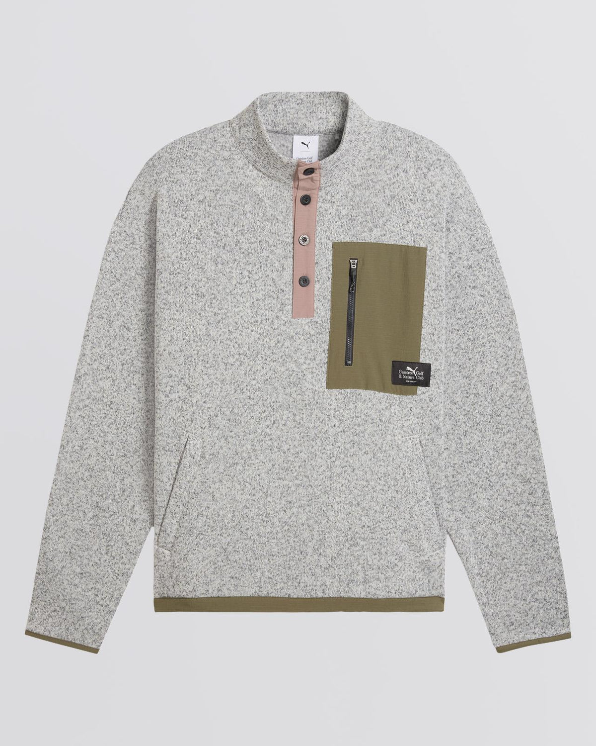 x GGNC Quarter Zip Warm White Heather
