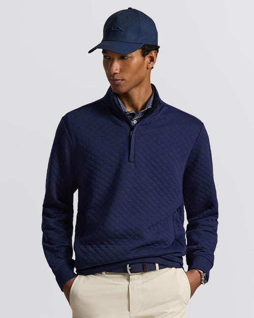 RLX Quilted Double Knit Half Zip Pullover Refined Navy