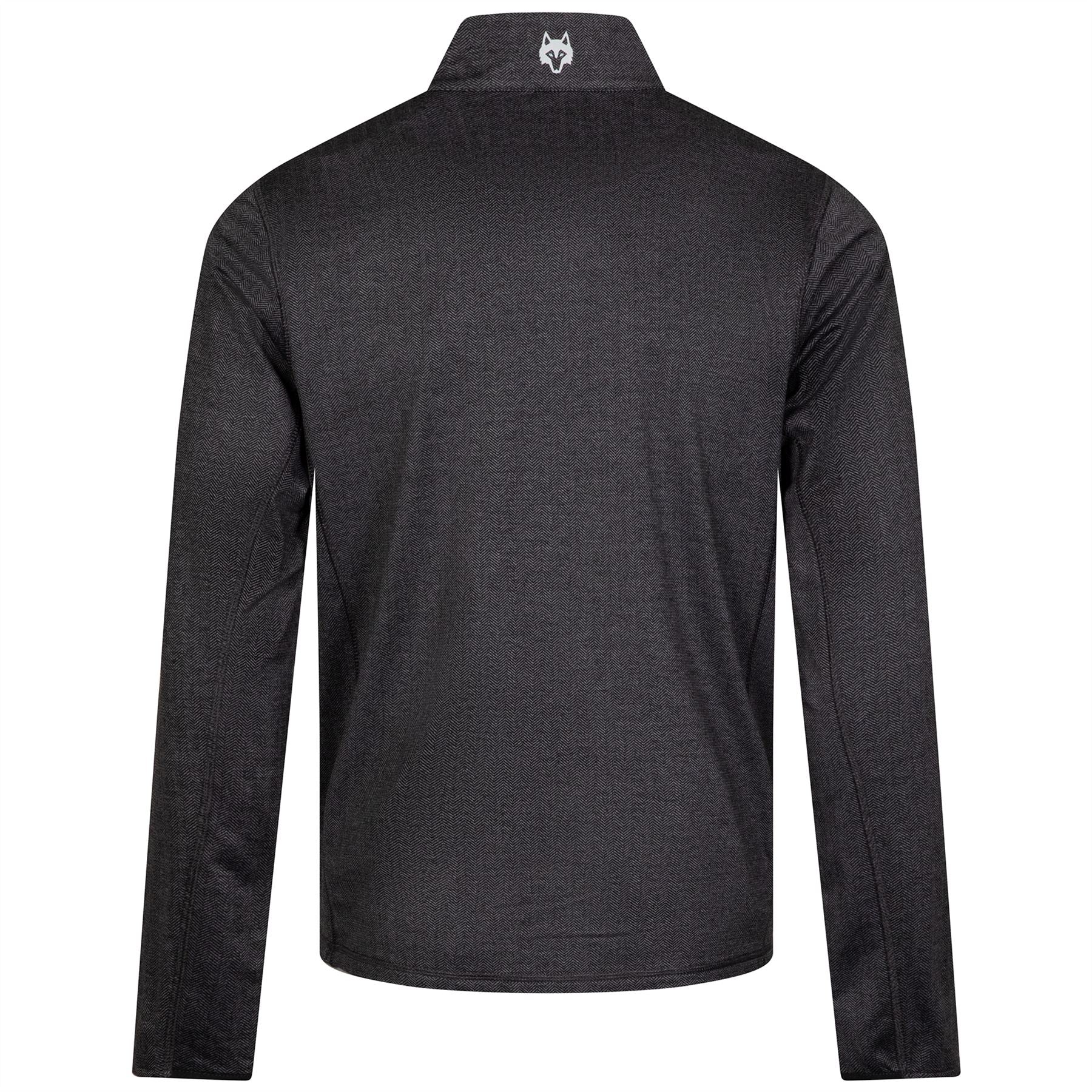 Greyson Herringbone Tate Quarter Zip Black Herringbone