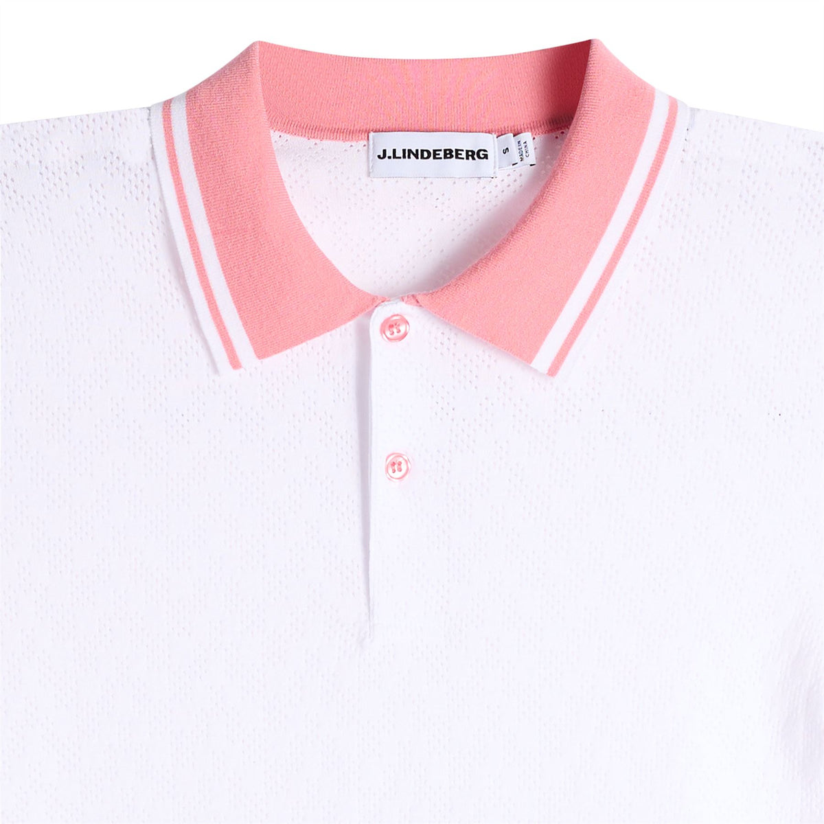 Womens Polly Pointelle Polo White