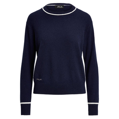 Womens Washable Cashmere Crewneck Sweater Refined Navy - SS24