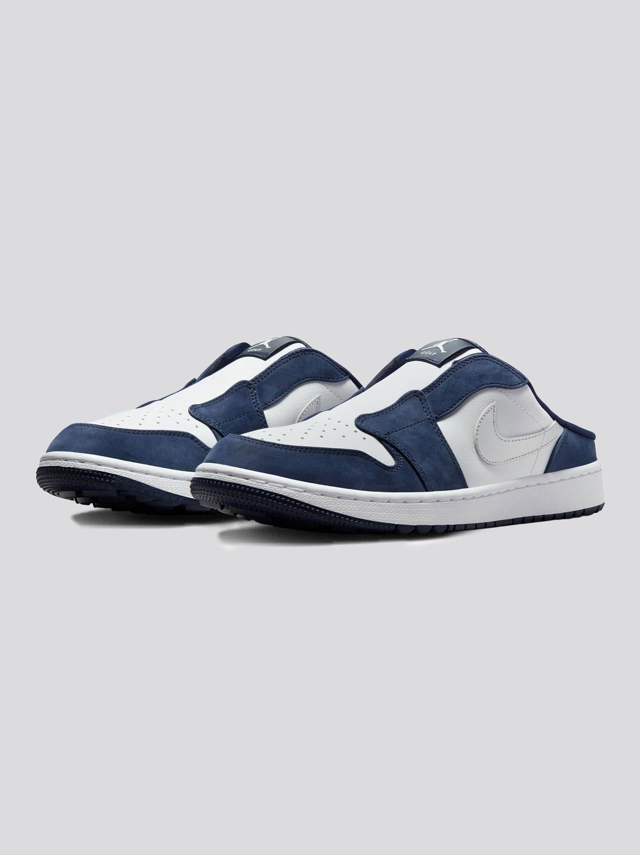 Air Jordan Mule Golf Shoes White/Metallic Silver/Midnight Navy