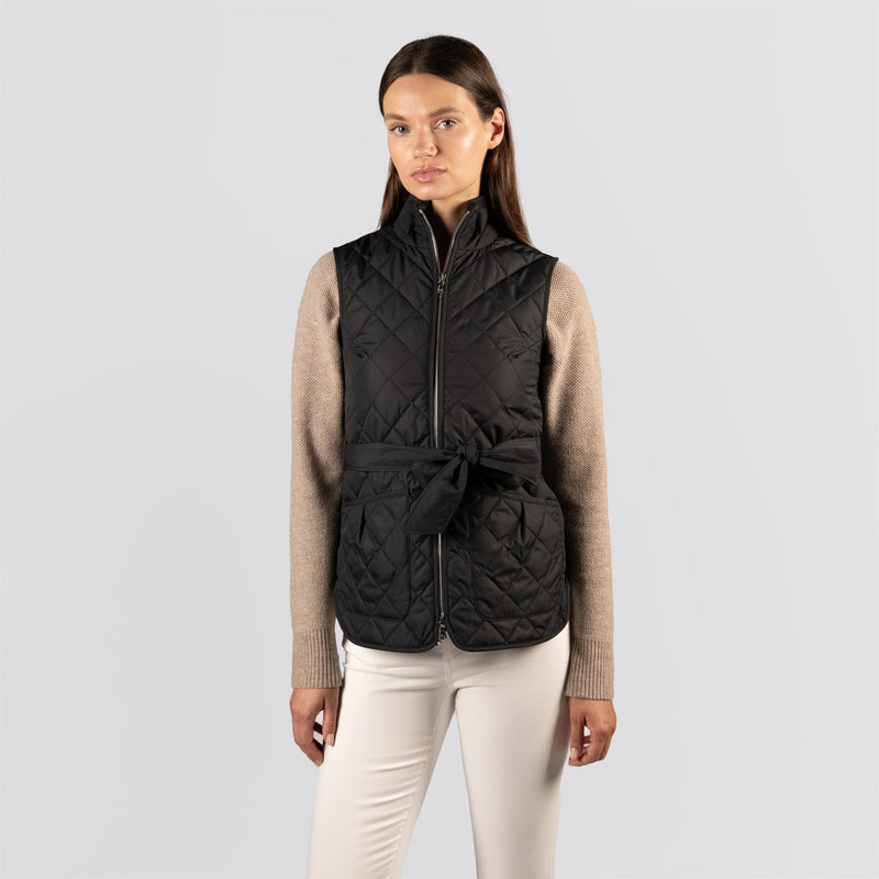 Womens Scout Diamond Quilted Travel Vest Black