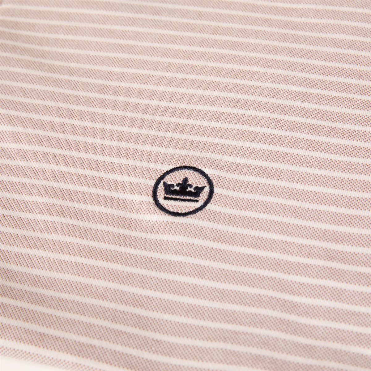 Albatross Stripe Cotton-Blend Pique Polo Faded Scarlett