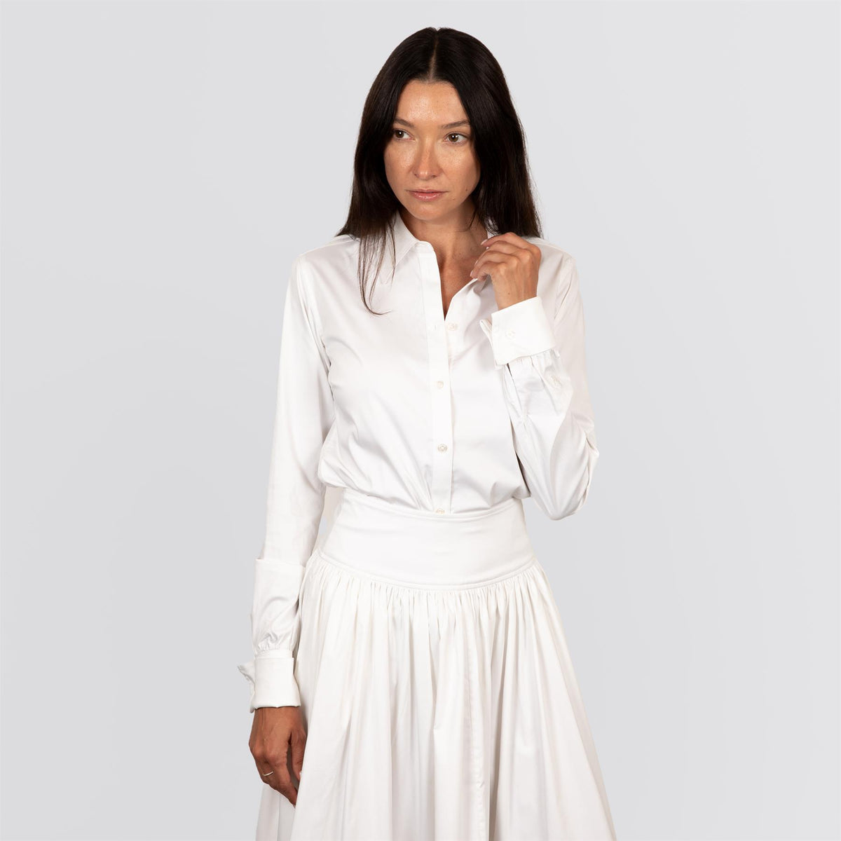 Womens Audrey Body Suit Pearl White
