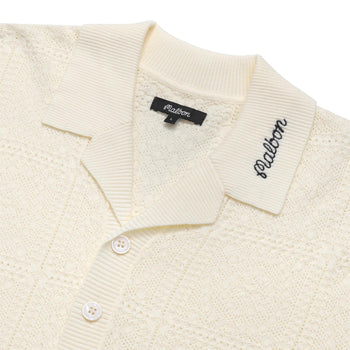 Malbon Golf Resort Crochet Polo Ivory | TRENDYGOLFUSA.COM