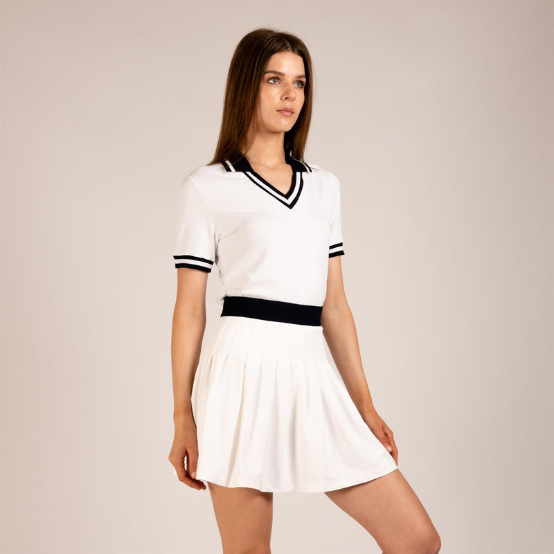 Womens The 5 Star Loosely Pleated Skort White