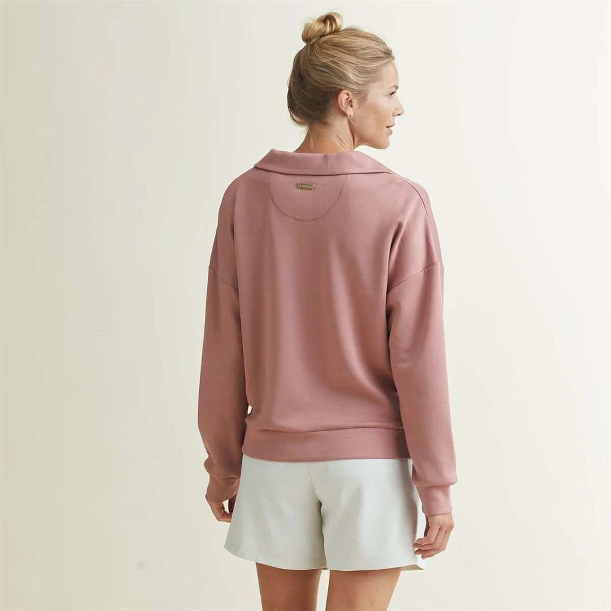 Womens Polo V-Neck Top Mauve