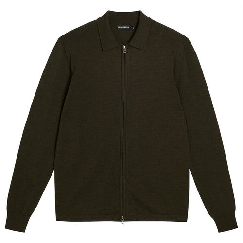 Nyle Merino Zip Cardigann Forest Green - AW23