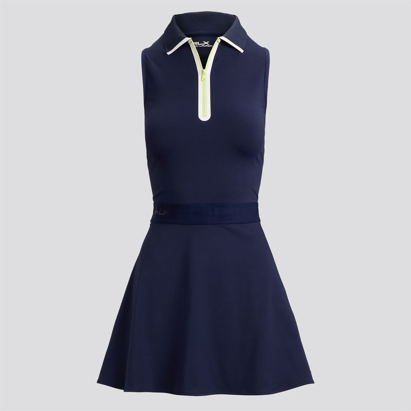 RLX Womens Stretch Interlock SL Polo Dress Refined Navy/Ceramic White