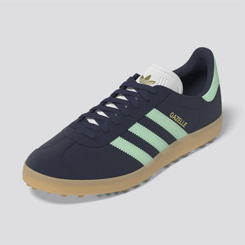 adidas gazelle silver green womens adidas Golf Originals Gazelle Spikeless Golf Shoes Night Indigo/Clear Mint/Footwear  White