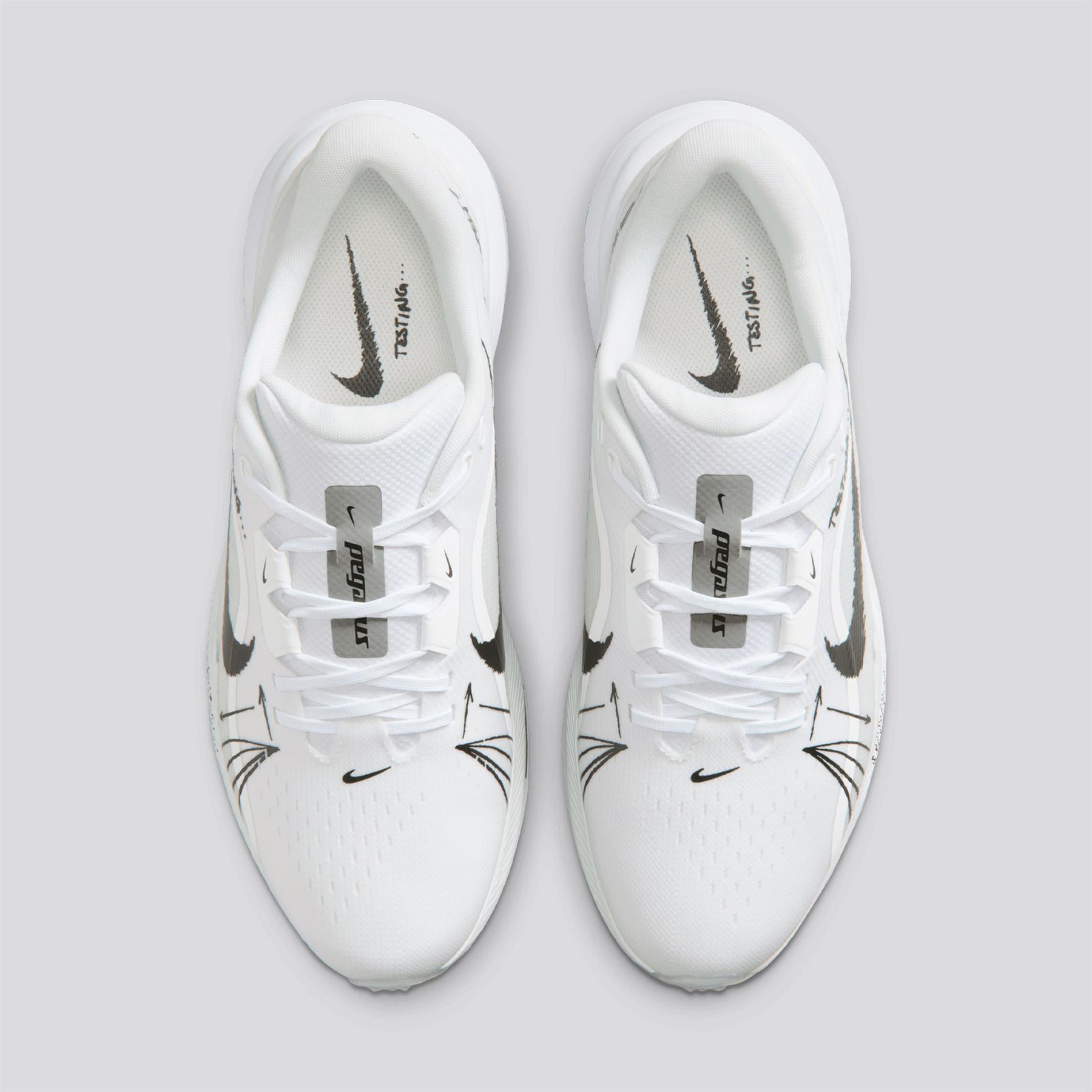 Nike Men's Pegasus 1 Spiked Blueprint Golf Shoes Silver