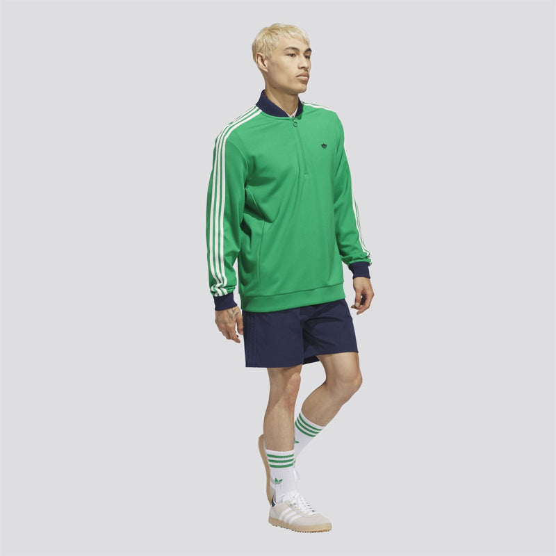 Originals 3-Stripe Quarter Zip Green/Night Indigo