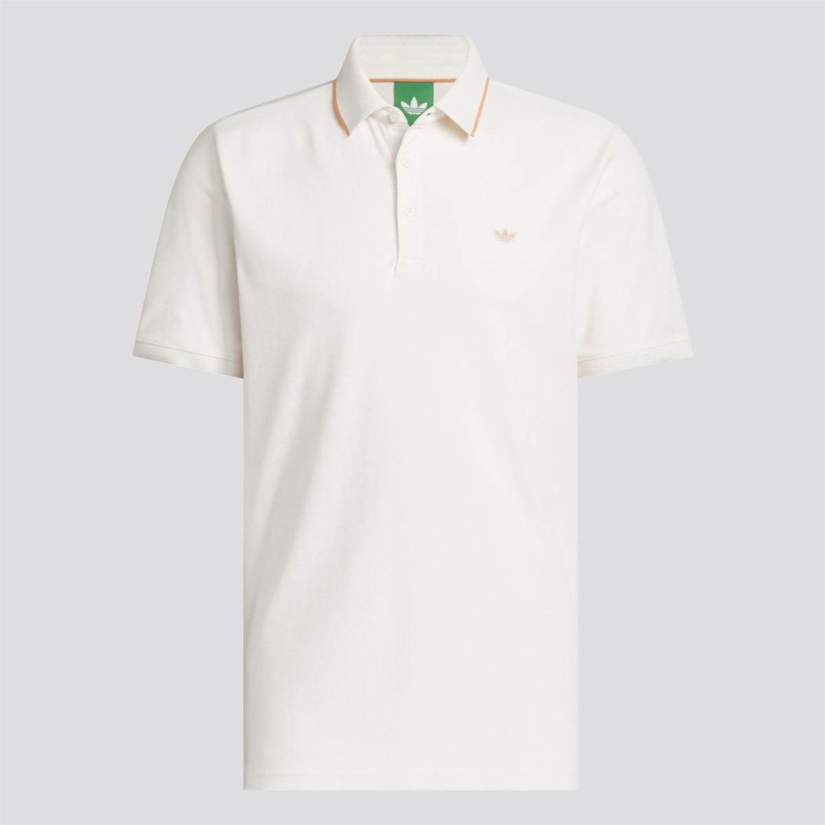 Originals Twistknit Trefoil Polo Chalk White/Dusky Orange