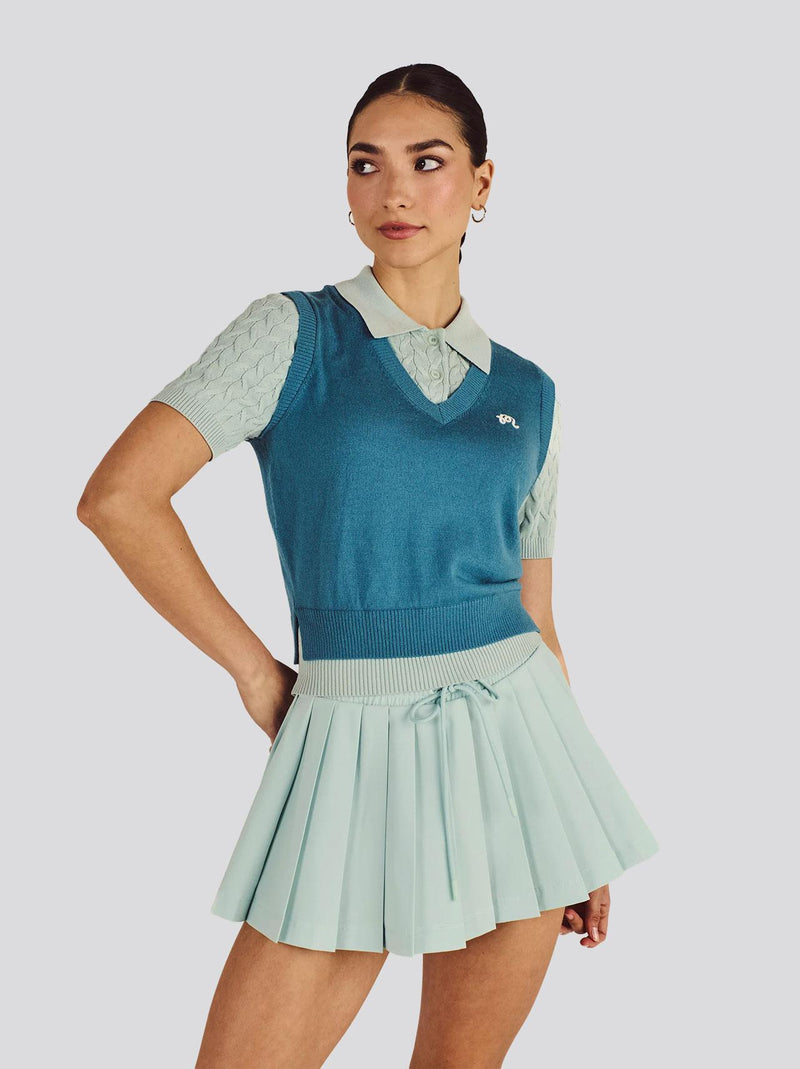 Womens Veronica Polo Aegean Blue/Surf Spray