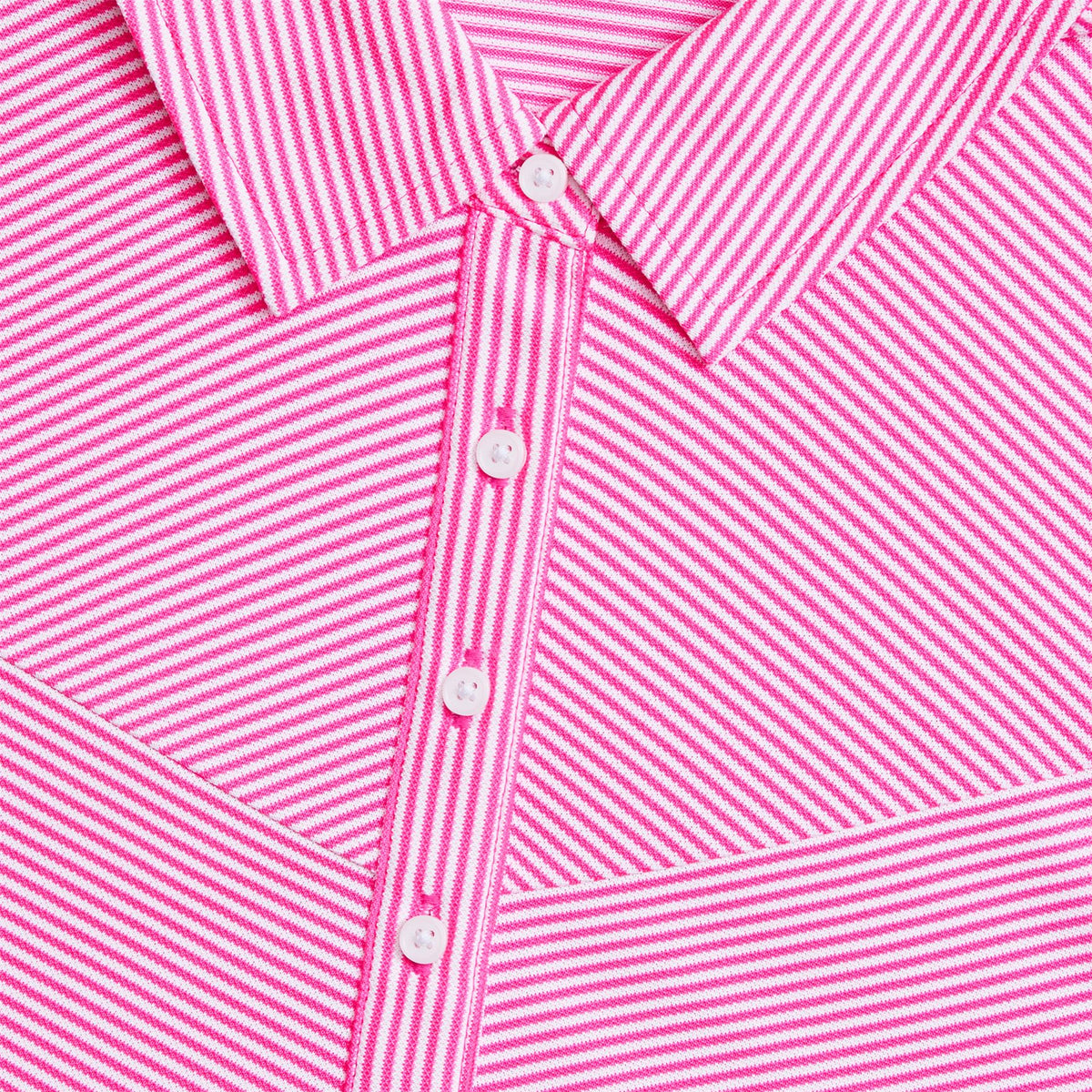 Womens Paneled Stripe Tech Pique SL Polo Knockout Pink