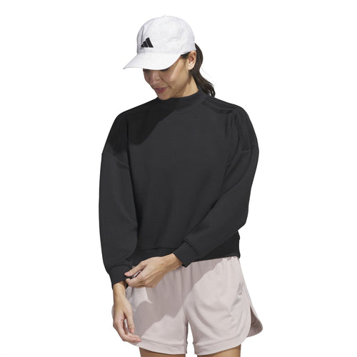 Womens Beyond The Course Spacer Mock Layer Sweatshirt Black