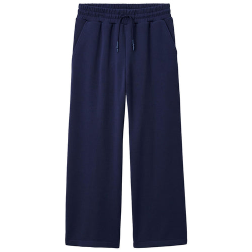 Womens Flora Knit Cropped Pants Navy - SS25