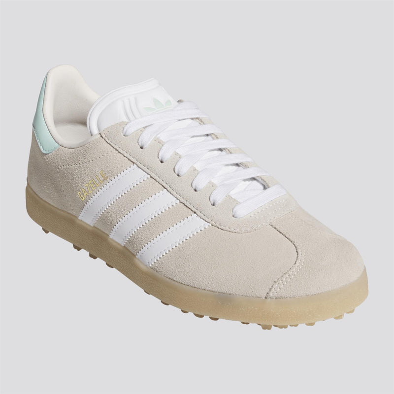 Womens Gazelle Spikeless Golf Shoes Chalk White/Footwear White/Clear Mint