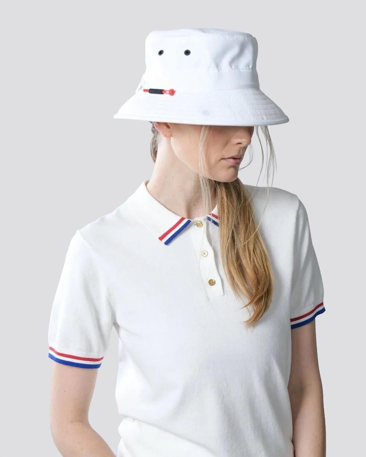 Womens Albatross Polo White/Red Stripe
