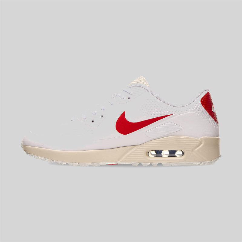 Air Max 90 G Golf Shoes Wht/Fire Red-Lt. Orewood