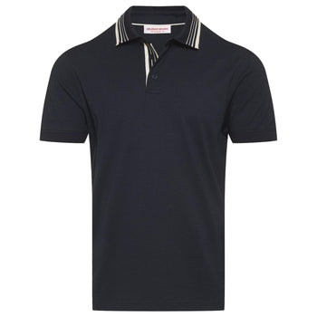 Dominic Border Stripe Polo Night Iris