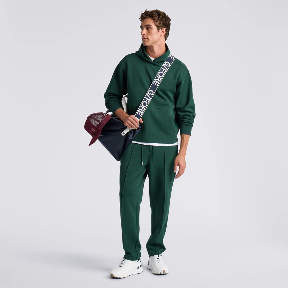 Cotton Blend Scuba Hoodie Pine