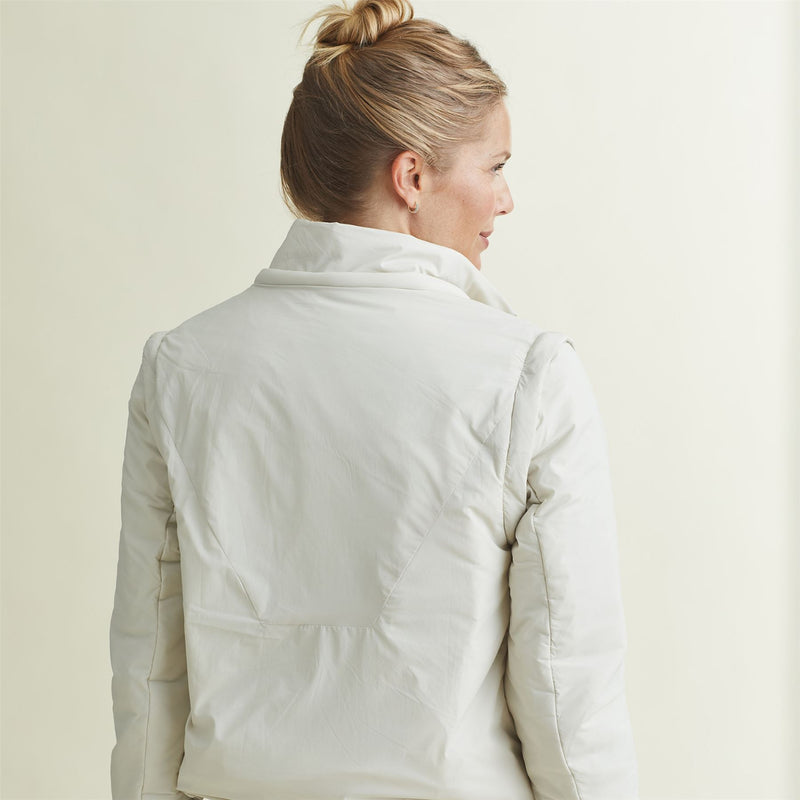 Womens Fait Tout Hooded Jacket Vest Silver Birch