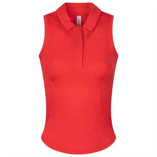 x TRENDYGOLF Womens Quick-Drying Sleeveless Polo Carnation Red - SS23